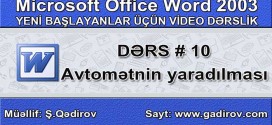 Avtomətnin yaradılması