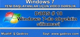 Windows 7 obyektin silinməsi