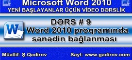 Word 2010 proqramında sənədin bağlanması