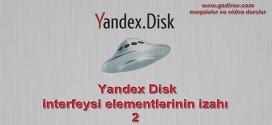 Yandex Disk interfeysi elementlərinin izahı