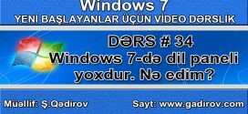 Windows 7-də dil paneli yoxdur. Nə edim?