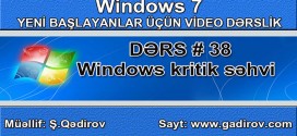 Windows kritik səhvi