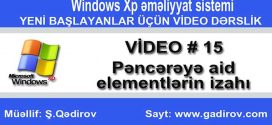 Pəncərəyə aid elementlərin izahı