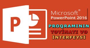 PowerPoint 2016 proqramının təyinatı və interfeysi